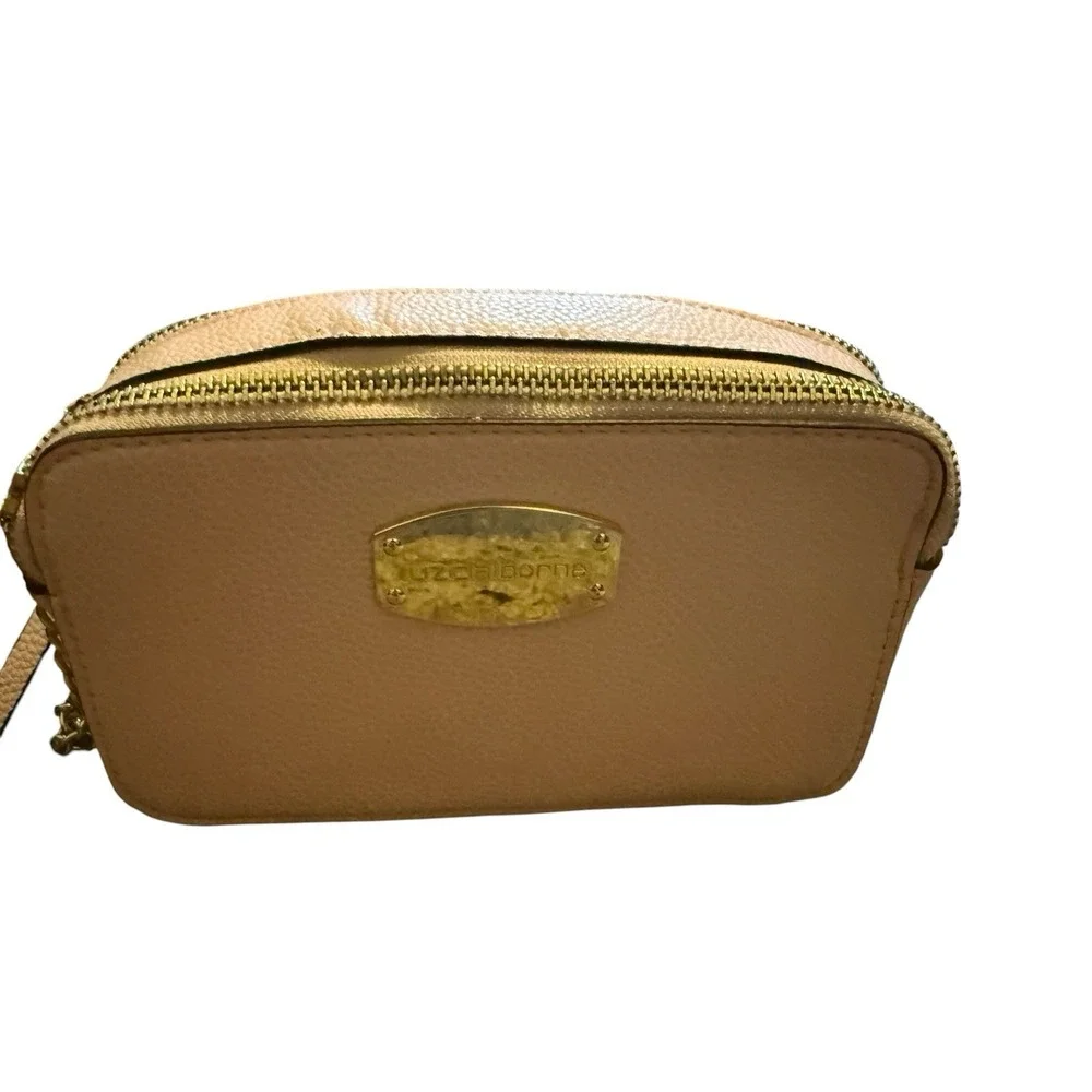 Vintage Liz Claiborne Women's  Pink Leather Zipper Shoulder Bag Pebble Small